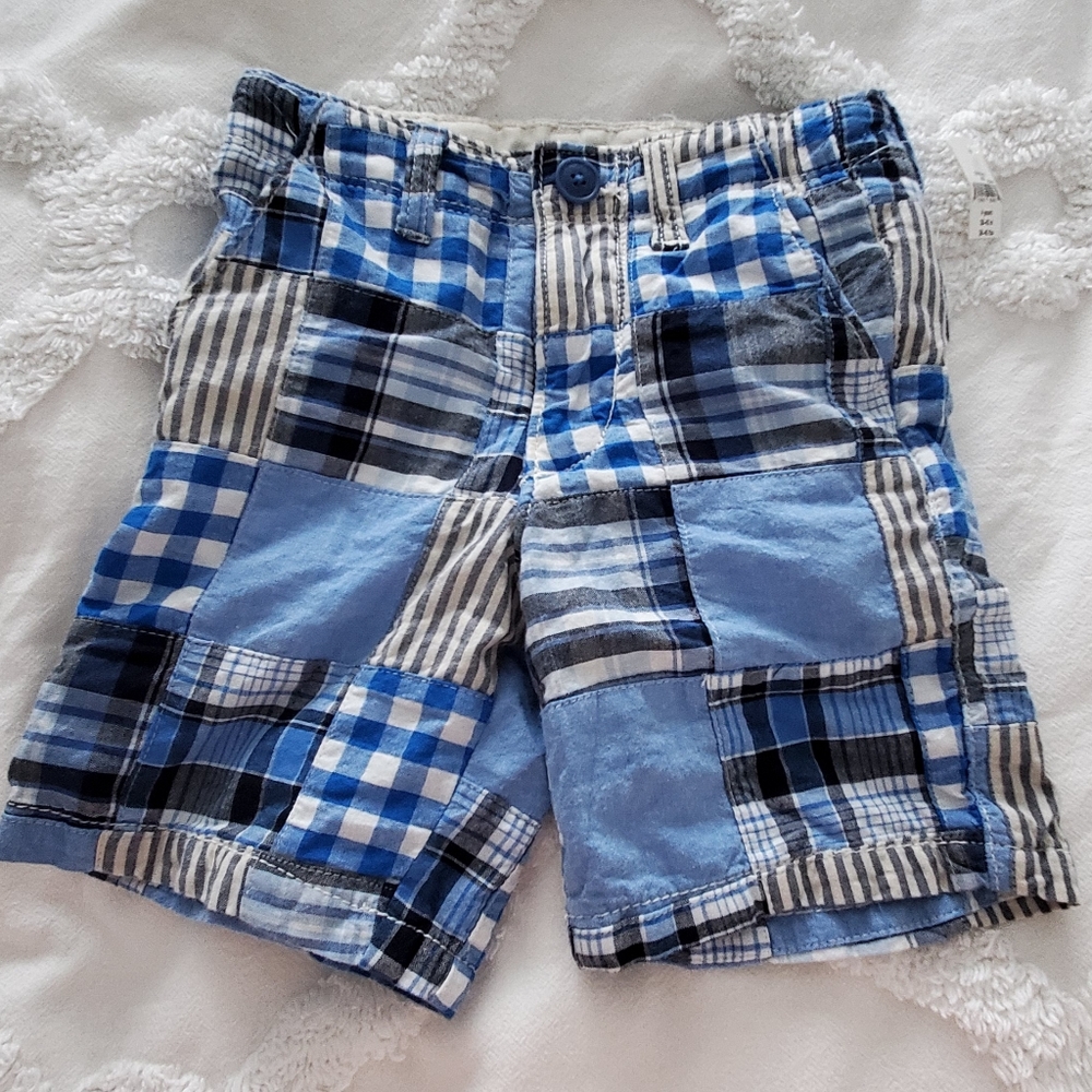 NWT Gap Blue Patchwork Shorts 4T